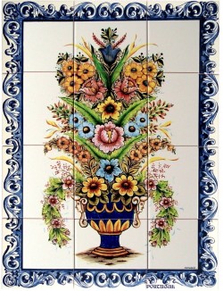 AZULEJO BOUQUET DE FLEURS -...